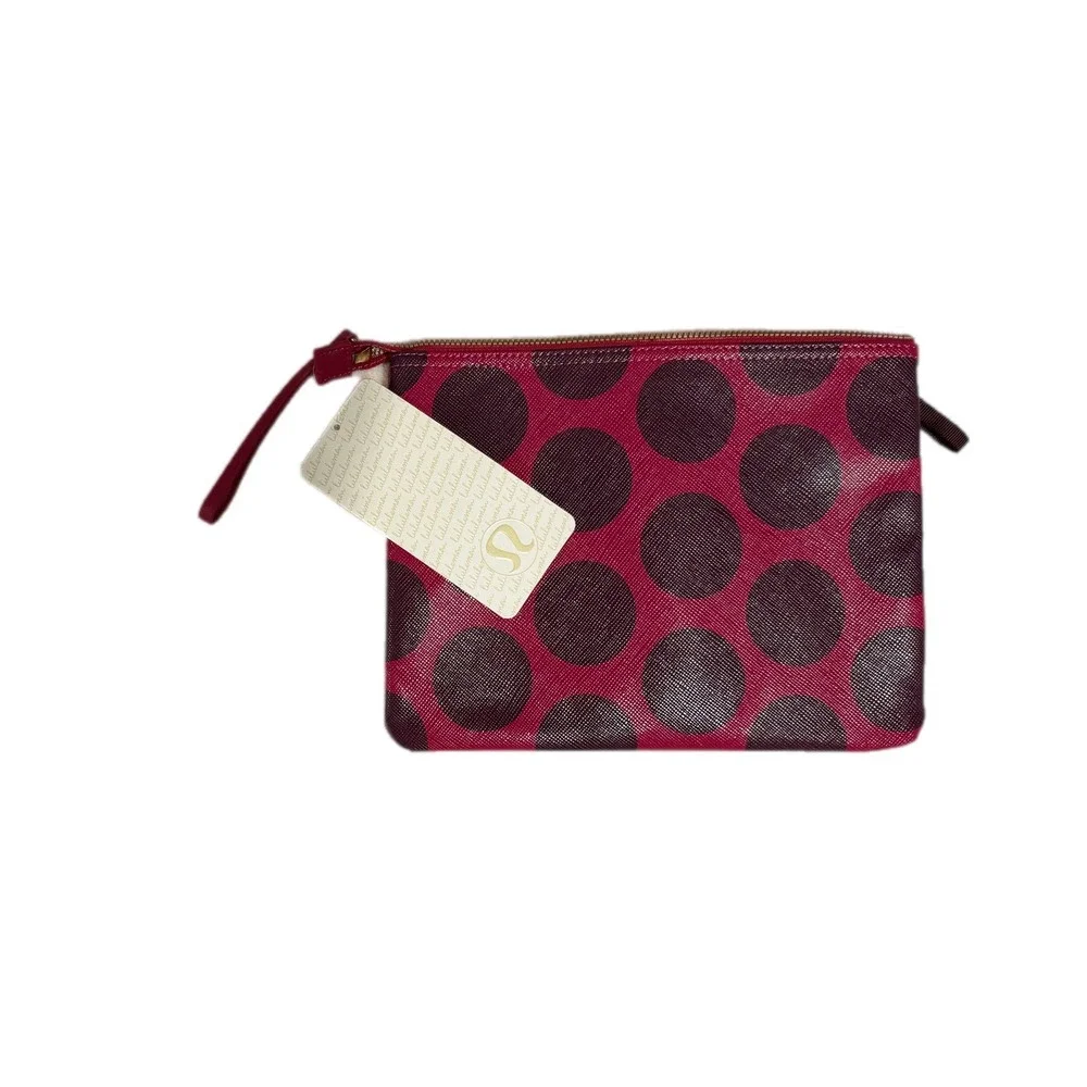 Lululemon In The Present Pouch Deep Ruby Bordeaux Drama Polka Dot W9M61S NWT